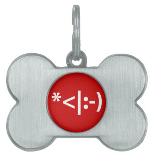 Médaillons Pour Animaux Domestiques Elfe de Noël Emoticon Xmas ASCII Texte Art