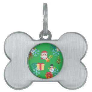 Médaillons Pour Animaux Domestiques emoji de Noël vert