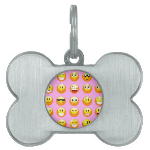Médaillons Pour Animaux Domestiques émoji rose pastel