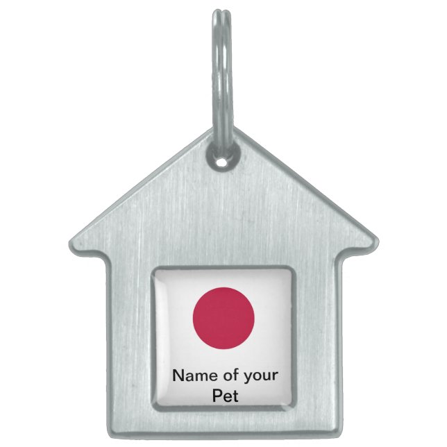 Médaillons Pour Animaux Domestiques Étiquette avec drapeau du Japon (Devant)