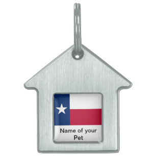 Médaillons Pour Animaux Domestiques Étiquette avec drapeau du Texas State