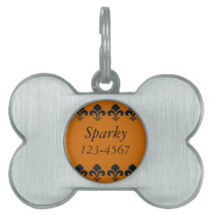 Médaillons Pour Animaux Domestiques Étiquette de chat fleur-de-lis