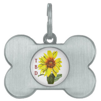 Médaillons Pour Animaux Domestiques Étiquette de Sunflower pour animaux