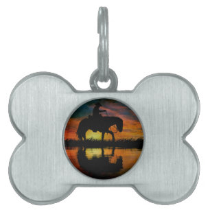 Médaillons Pour Animaux Domestiques Étiquette d'identification de Cowboy Pet