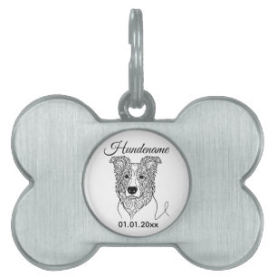 Médaillons Pour Animaux Domestiques Étiquette personnalisée en ligne art Border Collie