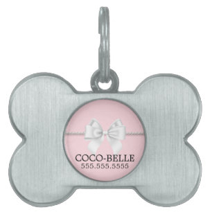 Médaillons Pour Animaux Domestiques Fancy Blush Pink Tiffany Thème Perles Chien Chat