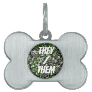 Médaillons Pour Animaux Domestiques Fier trippy grunge funky abstrait agender Pride