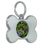 Médaillons Pour Animaux Domestiques Fleur violette et abeille boursouflante (Devant gauche)