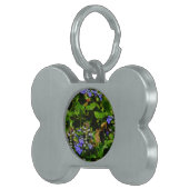 Médaillons Pour Animaux Domestiques Fleur violette et abeille boursouflante (Devant droit)