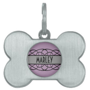 Médaillons Pour Animaux Domestiques Flourish Gray Deco