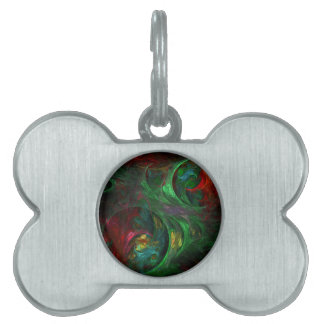 Médaillons Pour Animaux Domestiques Genesis Green Art Abstrait