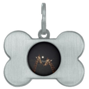 Médaillons Pour Animaux Domestiques Giraffe Love In the Moonlight
