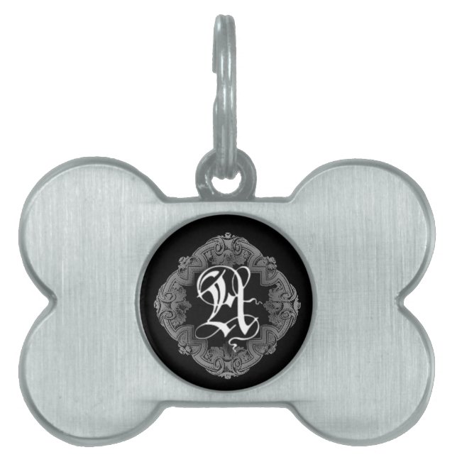 Médaillons Pour Animaux Domestiques Goth Initial A (Devant)