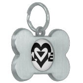 Médaillons Pour Animaux Domestiques Graphique d'amour cool, noir (Devant gauche)