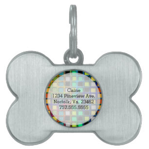Médaillons Pour Animaux Domestiques Grille multicolore carrelée par Shirley Taylor