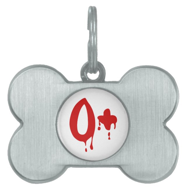 Médaillons Pour Animaux Domestiques Groupe sanguin O+ Positif #Hôpital d'horreur (Devant)