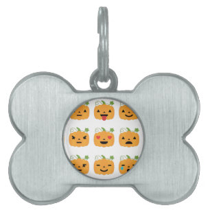 Médaillons Pour Animaux Domestiques halloween citrouille emojis