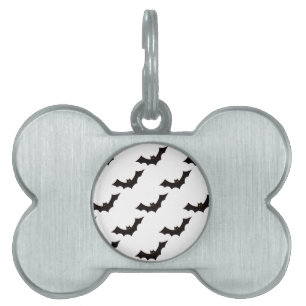 Médaillons Pour Animaux Domestiques Halloween, motif de chauves-souris, farce ou frian