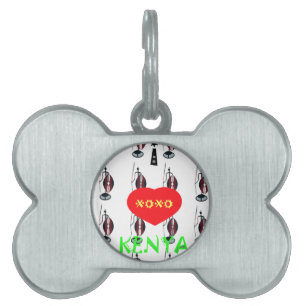 Médaillons Pour Animaux Domestiques I Love Kenya Massai Art Print