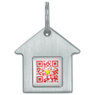 Médaillons Pour Animaux Domestiques I Love Vietnam (Tôi Yêu Viêt Nam) Drapeau QR Code