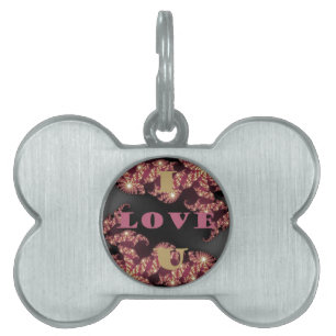 Médaillons Pour Animaux Domestiques I Love You Cosmic Constellation Motif Art Design