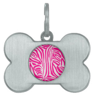 Médaillons Pour Animaux Domestiques Impression zèbre rose