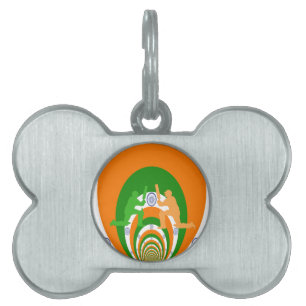 Médaillons Pour Animaux Domestiques Inde Cricket Spirit Design abstrait