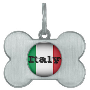 Médaillons Pour Animaux Domestiques Italie Drapeau bord foncé