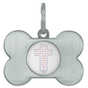 Médaillons Pour Animaux Domestiques Jean 3:16 Croix Rouge, Blanche et Bleue