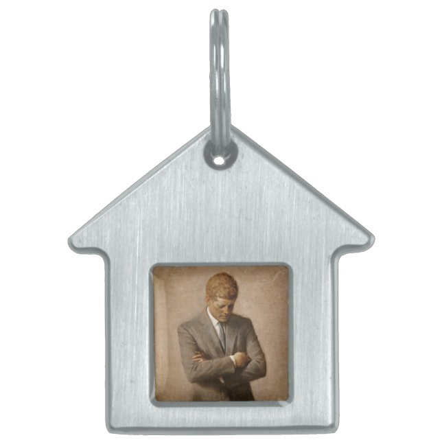 Médaillons Pour Animaux Domestiques John Kennedy Portrait de la Maison-Blanche préside (Devant)