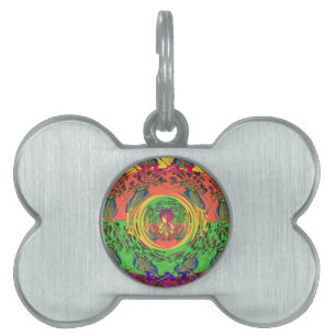 Médaillons Pour Animaux Domestiques Jolie et belle florale Motif Art Imprimer Design