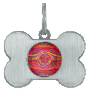 Médaillons Pour Animaux Domestiques Joyeuses couleurs Joyeux Noël Bonne année design