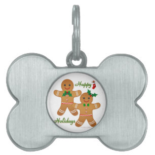 Médaillons Pour Animaux Domestiques Joyeux Gingerbread Homme Garçon Girl