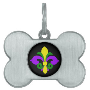 Médaillons Pour Animaux Domestiques La Louisiane Fleur de lis (mardi gras) .jpg