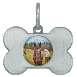 Médaillons Pour Animaux Domestiques Lapin de Pâques et cheval Brown