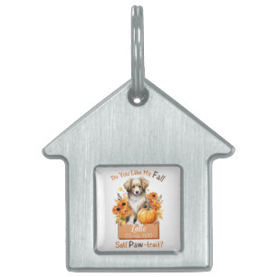 Médaillons Pour Animaux Domestiques Latte de chien d'automne personnalisable