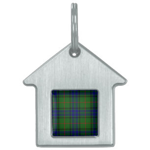 Médaillons Pour Animaux Domestiques Lauder tartan bleu vert plaid