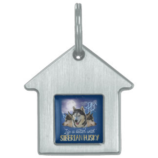 Médaillons Pour Animaux Domestiques Life Is Better With A Siberian Husky