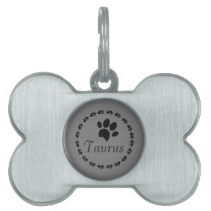 Médaillons Pour Animaux Domestiques Logo circulaire empreinte de patte Nom