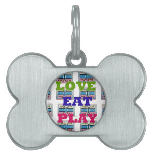 Médaillons Pour Animaux Domestiques Love Eat Play Hakuna Matata Art Print