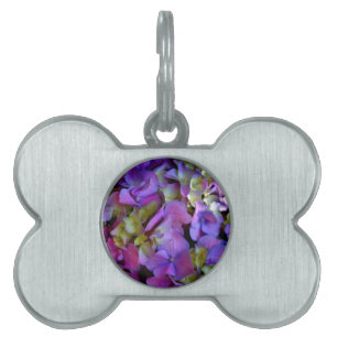 Médaillons Pour Animaux Domestiques Magenta Purple bleu jaune Hydrangeas fleurs