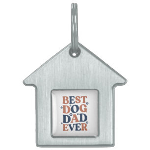 Médaillons Pour Animaux Domestiques Meilleur Papa Chien Ever Empreinte de Patte Typogr