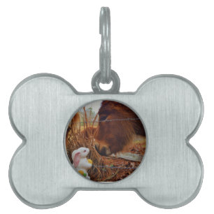 Médaillons Pour Animaux Domestiques Miniature cheval Brown et lapin de Pâques