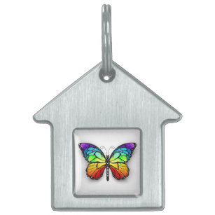 Médaillons Pour Animaux Domestiques Monarque papillon arc-en-ciel