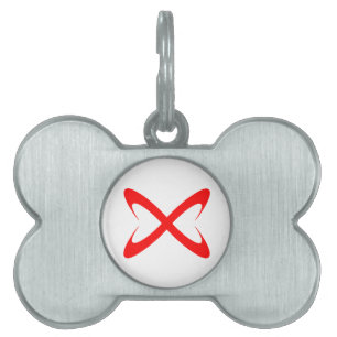 Médaillons Pour Animaux Domestiques Monogramme X Lettre Rouge Élégant
