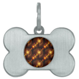 Médaillons Pour Animaux Domestiques Motif d'art abstrait élégant boho moderne en or #5