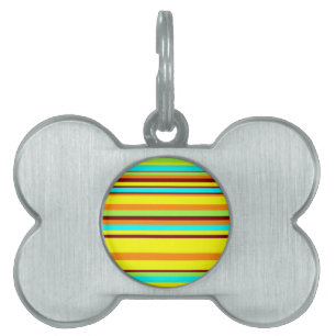 Médaillons Pour Animaux Domestiques Motif de bande coloré Customisé Designer