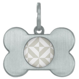 Médaillons Pour Animaux Domestiques Motif de cube géométrique gris moyen