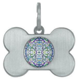 Médaillons Pour Animaux Domestiques Motif psychédélique bleu