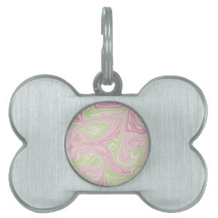 Médaillons Pour Animaux Domestiques Motif rose vert à bille liquide